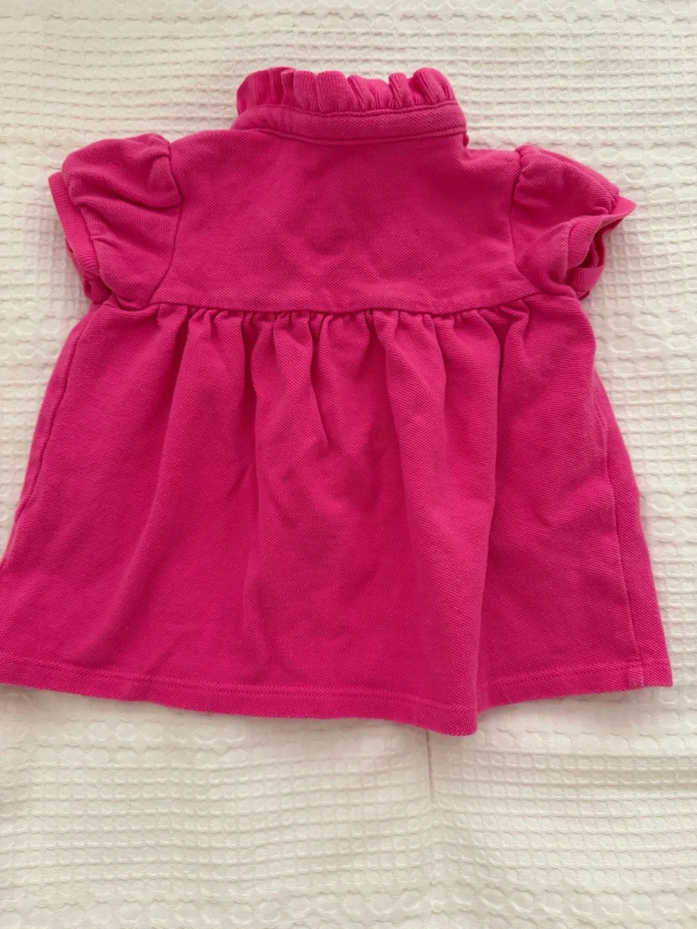 Ralph Lauren Pink Ruffle Polo Top with Yellow Pony